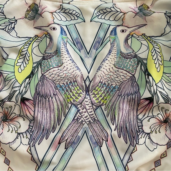 NACRE Voyage Tank One-Piece Swimsuit Pastel Watercolor Bird Print - Sz M-L - Picture 8 of 15